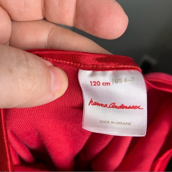 Hanna Andersson red velour skater dress pockets fit & flare Christmas size 6/7 - Picture 6 of 8